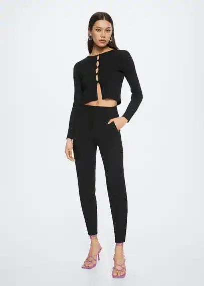 Crop skinny trousers black - Woman - 20 - MANGO