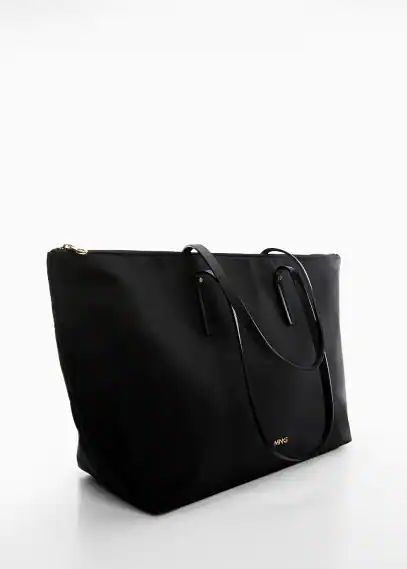 Technical fabric shopper bag black - Woman - One size - MANGO