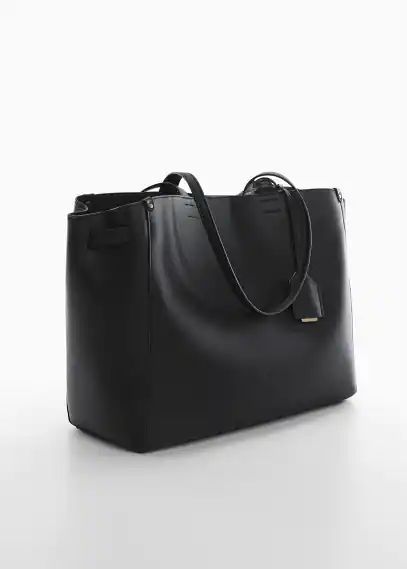 Shopper bag with double handle black - Woman - One size - MANGO