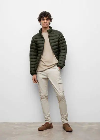 Quilted jacket khaki - Teenage boy - XS - MANGO TEEN