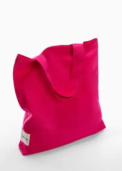 Cotton canvas bag fuchsia - Woman - One size - MANGO