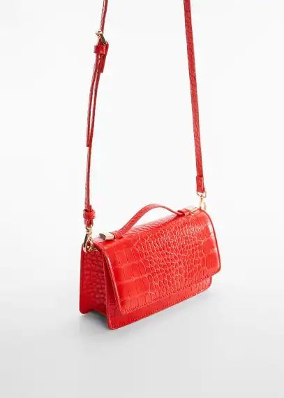 Croc-effect bag coral red - Woman - One size - MANGO