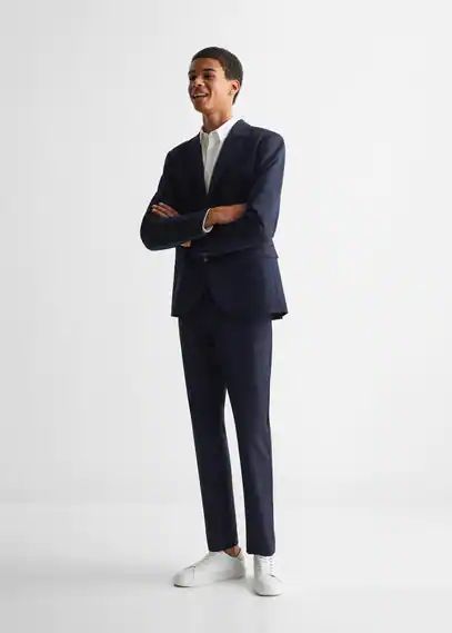 Slim fit suit trousers dark navy - Teenage boy - XS - MANGO TEEN