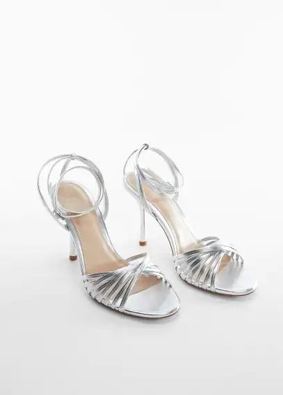 Strappy heeled sandals silver - Woman - 2 - MANGO
