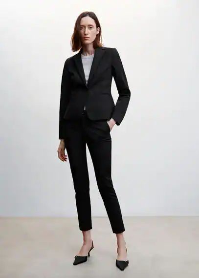 Suit slim-fit trousers black - Woman - 6 - MANGO