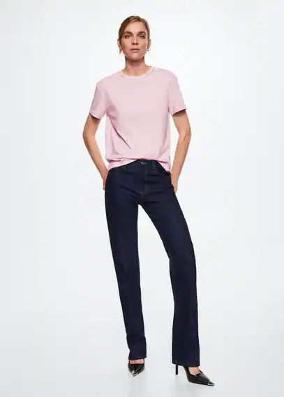 Strass cotton t-shirt pink - Woman - XXL - MANGO