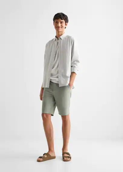 Cotton Bermuda shorts green - Teenage boy - XXS - MANGO TEEN