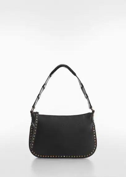 Stud leather bag black - Woman - One size - MANGO