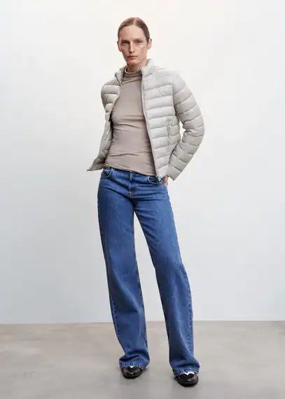 Pocket quilted jacket light/pastel grey - Woman - XXS - MANGO