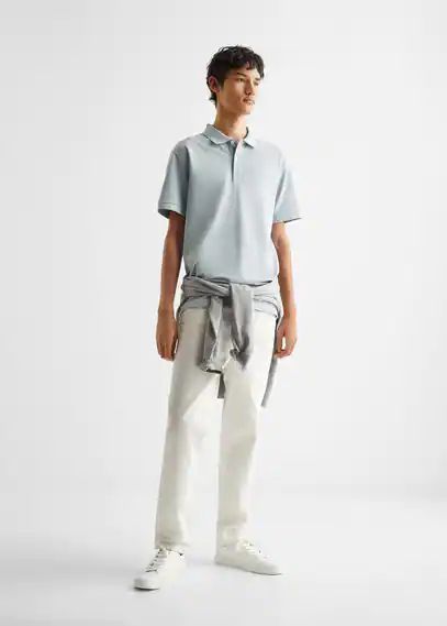 100% cotton polo shirt sky blue - Teenage boy - XXS - MANGO TEEN