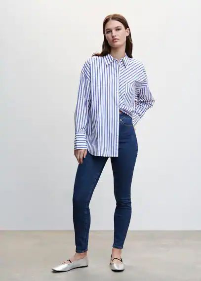 High-rise skinny jeans dark blue - Woman - 22 - MANGO