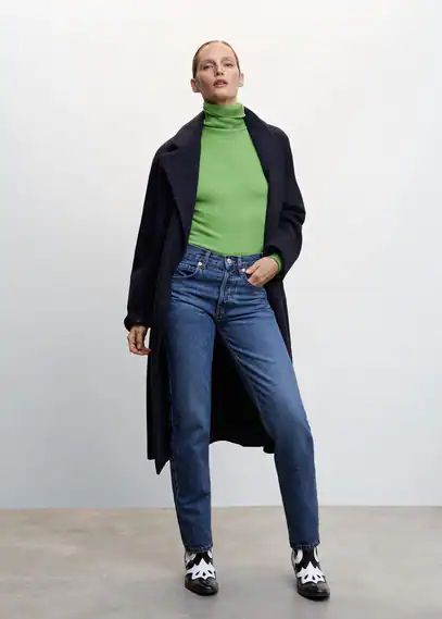 Fine knit turtleneck sweater green - Woman - XXS - MANGO