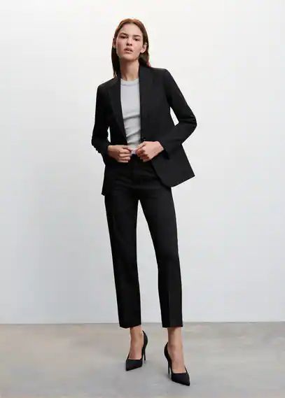 Fitted suit jacket black - Woman - 4 - MANGO