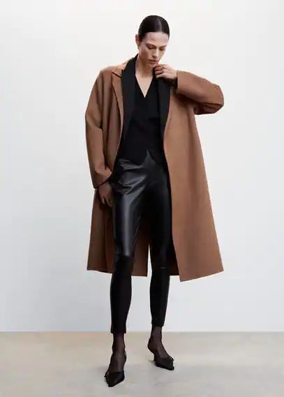 Faux leather leggings black - Woman - XXS - MANGO