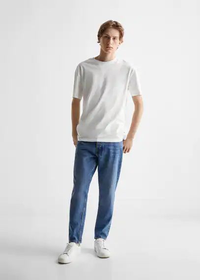 Buttons straight jeans medium blue - Teenage boy - XS - MANGO TEEN