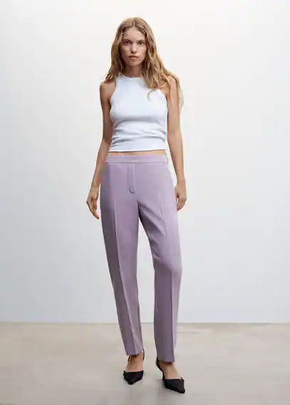 Flowy suit trousers light/pastel purple - Woman - XXS - MANGO