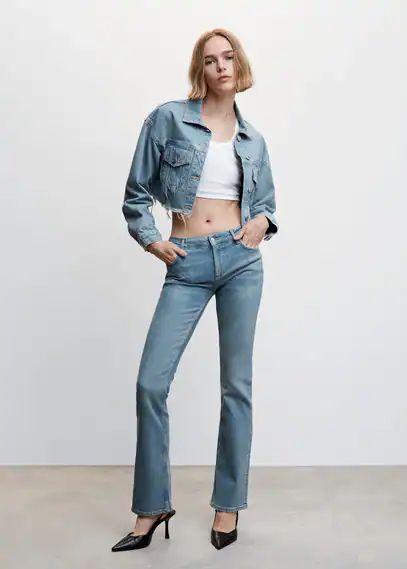 Low rise flare jeans light vintage blue - Woman - 16 - MANGO