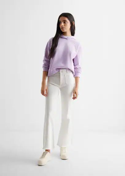 Embroidered cotton sweatshirt lavender - Teenage girl - XXS - MANGO TEEN