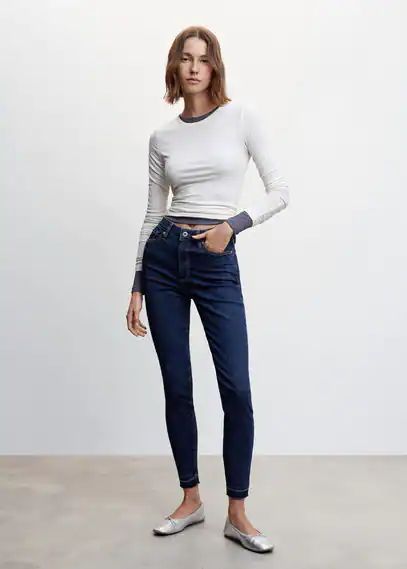 High-rise skinny jeans dark blue - Woman - 10 - MANGO
