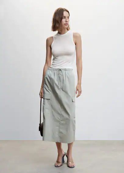 Knit semi-transparent top white - Woman - XXS - MANGO