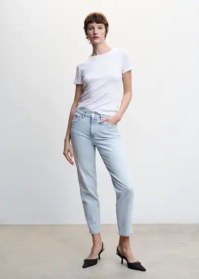 Mom comfort high rise jeans bleach blue - Woman - 4 - MANGO