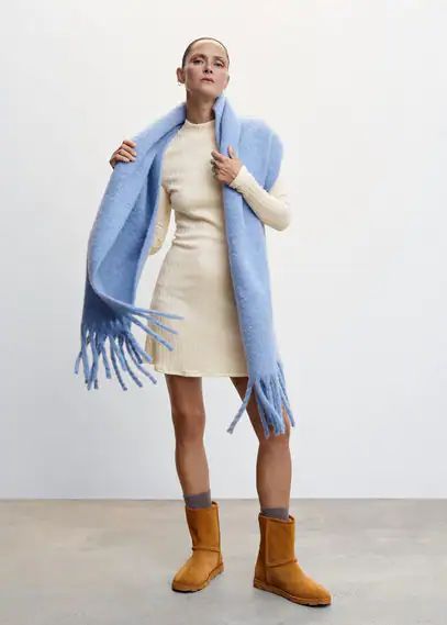 Short knitted dress ecru - Woman - 4 - MANGO