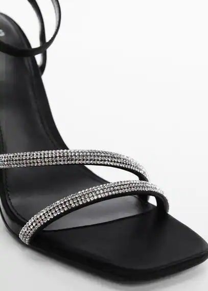 Strass straps heel sandal black - Woman - 2 - MANGO