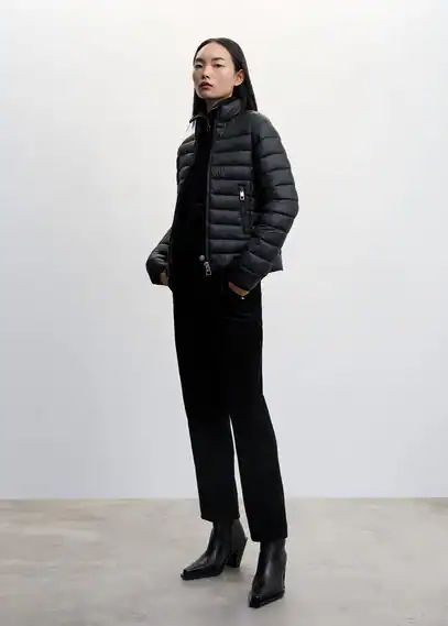 Pocket quilted jacket black - Woman - XXS - MANGO