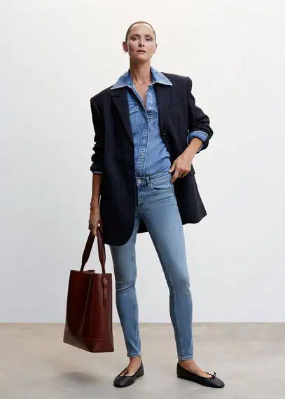 Skinny push-up jeans medium blue - Woman - 22 - MANGO
