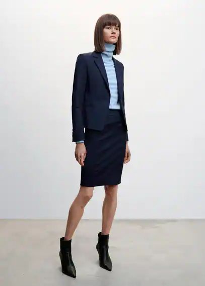 Suit pencil skirt dark navy - Woman - 4 - MANGO