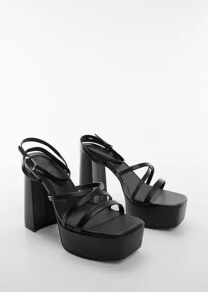 Strappy heeled sandals black - Teenage girl - 2½ - MANGO TEEN