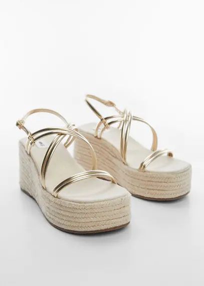 Platform strap sandals gold - Teenage girl - 3½ - MANGO TEEN