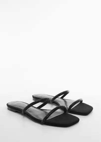 Strap rhinestone sandals black - Woman - 2 - MANGO