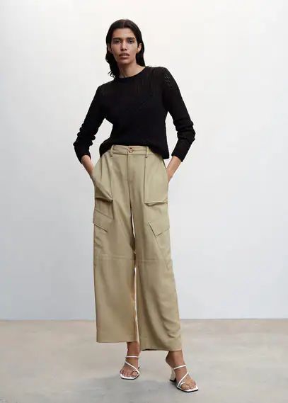 Pocket cargo pants light/pastel grey - Woman - 6 - MANGO