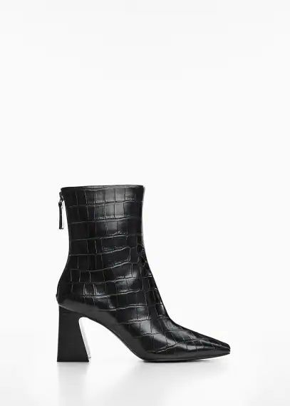 Croc-effect ankle boots black - Woman - 2 - MANGO