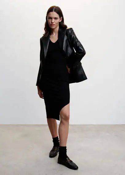 Leather effect jacket black - Woman - XXS - MANGO