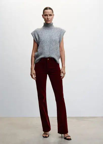 Mid rise velvet skinny jeans maroon - Woman - 6 - MANGO