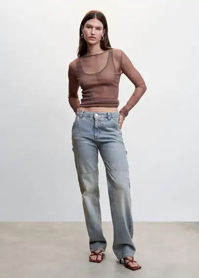 Carpenter cargo jeans medium vintage blue - Woman - 16 - MANGO