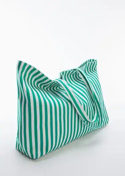 Printed shopper bag green - Woman - One size - MANGO