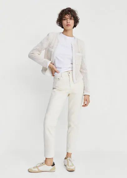 Mom comfort high rise jeans off white - Woman - 4 - MANGO