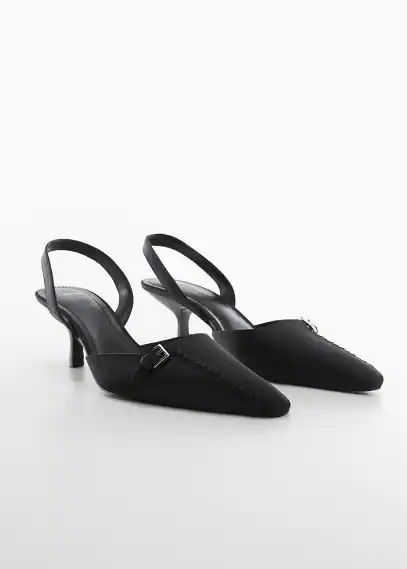 Satin heeled shoes black - Woman - 3 - MANGO