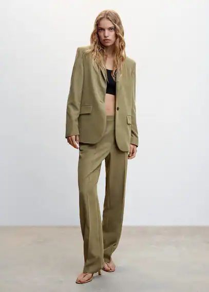 Modal suit trousers khaki - Woman - XXS - MANGO