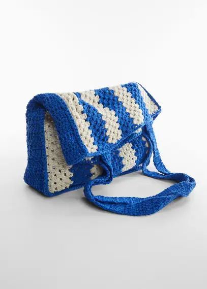 Bucket crochet bag blue - Woman - One size - MANGO