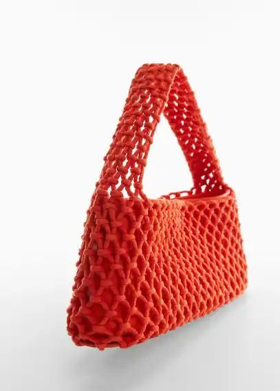 Crochet shoulder bag orange - Woman - One size - MANGO