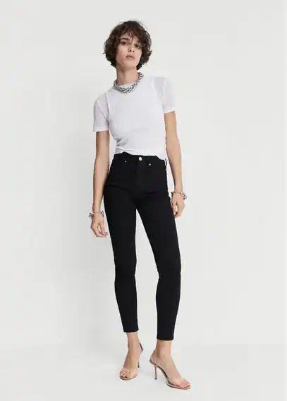 High-rise skinny jeans black denim - Woman - 22 - MANGO