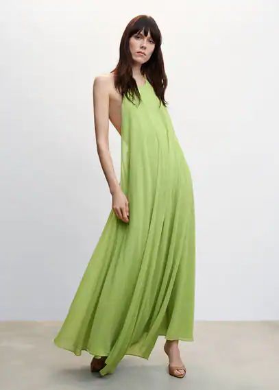 Open back dress green apple - Woman - 6 - MANGO