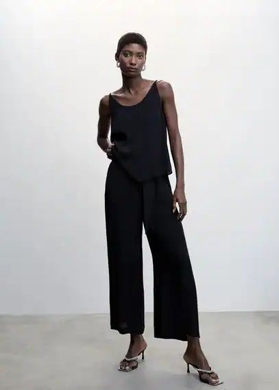 Bow culottes trousers black - Woman - XS - MANGO