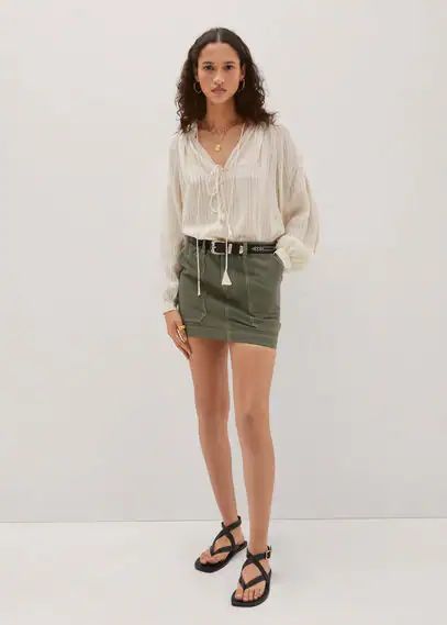 Cargo miniskirt khaki - Woman - XXS - MANGO