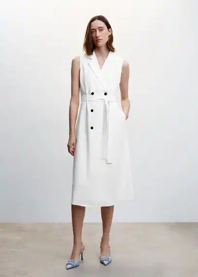 Midi vest dress white - Woman - 4 - MANGO