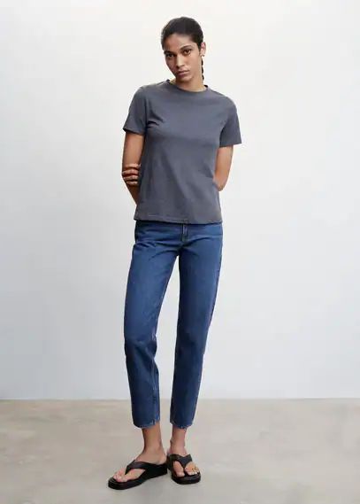 Mom high-waist jeans dark blue - Woman - 12 - MANGO